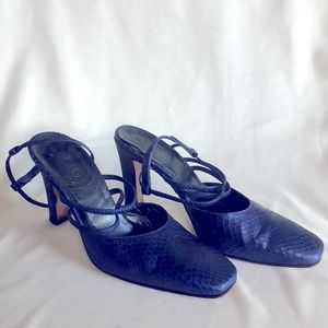 Gorgeous blue strappy BCNG heels, made in Italy.